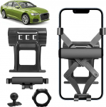 TTCR-II &uuml;hildub Audi A6 / A7 C8 2019-2025 mobiiltelefoni hoidjaga, A6 C8 nutitelefoni hoidja 360&deg; p&ouml;&ouml;ratav reguleeritav reguleeritav ventilatsiooni v&otilde;re mobiiltelefoni hoidja A7 auto telefoni hoidja Audi tarvikud