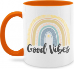 Mug 325 ml - Statement - Boho Rainbow Good Vibes - 325 ml - Orange - Lausungid Kohvitass Statements Kohvitassid Statement Cups Kakaoga suur tass