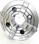 Drehfutter, 160 mm, 4-Backen-Einzelfutter, K72-160, manuaalne Drehfutter for Metall