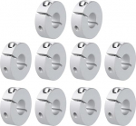 QUARKZMAN 10 Pieces Single Splitting Clamp Wave Collar 12 mm Bore One-piece Clamp Collar, 30 mm Outer Diameter, 10 mm Thickness, Aluminium Alloy Set Screw Gap Collar Clamp