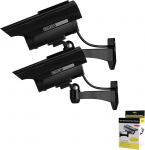 Madlife Garage 2 x Camera Atrappe, Dummy Camera with Flashing LED, Solar Dummy Camera, Fake Camera, Surveillance Camera, Dummy Camera, Outdoor Camera