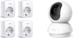 TP-Link Tapo Smart WiFi Socket, Alexa Socket, Pack of 4, Smart Home WiFi Socket, No Hub Required, Mini & TP-Link Tapo C200 WLAN IP Camera Surveillance Camera, White