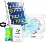 ecoCalm v&auml;ljas p&auml;ikeseventilaator koos p&auml;ikesepangaga, veekindel p&auml;ikeseventilaator 100 mm p&auml;ikesepaneeliga 12 V ja 4,5 m kaabliga, kasvuhoone tarvikud aiamaja, kanapargi, telkimise jaoks