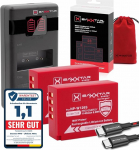 Baxxtar NP-W126S akud (2 x 1140 mAh) - MaxProtect V1 kaitsev korpus, aktiivne NTC andur - kiirlaadimine 1000mA PD MaxPerformance USB-C - asendaja Fuji NP-W126s NP-W126 (161957) jaoks