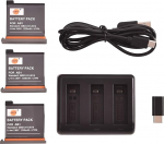 DSTE&reg; T&auml;ielikult kodeeritud (3-pakk) 3.85V AB1 asendusaku ja 3-kanaliline laadija + USB-kaabel (t&uuml;&uuml;p C), mis &uuml;hildub Osmo tegevuskaameraga.