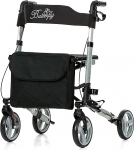 Kerge rollator Butterfly Grey - kokkupandav ja kerge koos kepihoidjaga