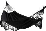 Double Hammock 2 inimest, suur Brasiilia Hammocks Linane puuvillane magamistuba Patio Porch Garden Backyard (must, 240x150cm)