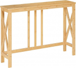 HOOBRO Bambus konsoollaud, kitsas esiku laud v&auml;ikestesse ruumidesse, X-kujulise k&uuml;lgraamiga diivanilaud, kaasaegne sissep&auml;&auml;sulaud, 100 x 24 x 75 cm, sissep&auml;&auml;suks, elutuppa, esikusse, naturaalne EYL107XG01