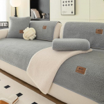 Sherpa fliisist diivanikate Super Soft Funny Fluffy Diivan Couch Covers Warm Plush Non-Slip Sectional Diivan Slipcover m&ouml;&ouml;bli kaitsja lastele lemmikloomadele (Light Grey, 91.4 x 91.4 cm)