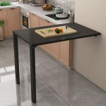 Wandmontierter Klapptisch, schwarz, 75 x 30 cm, platzsparend, K&uuml;chentisch, kompakter Klapptisch, vielseitiger Wandschreibtisch, Holz-Klapptisch f&uuml;r kleine R&auml;ume, Heimb&uuml;ro