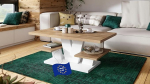 designimpex Viva kohvilaud Tammepuust Wotan - valge matt 110 x 60 cm Ruudukujuline diivanilaud Riiul elutoa laud Kaasaegsed lauad elutoa laud K&otilde;rvallaud diivanilaud elutoa laud elutuba elutuba