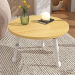 Moderner runder Klapptisch mit verstellbarer H&ouml;he f&uuml;r kleine R&auml;ume, ideal f&uuml;r Wohnzimmer und Arbeitszimmer/Essbereich (60 cm)
