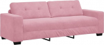 3-Sitzer Diivan Samt Rosa Modernes Relaxsofa mit Kissen f&uuml;r Wohnzimmer Schlafzimmer, Bequemes Polsterm&ouml;bel mit Stabilem Gestell, 180 cm Breite