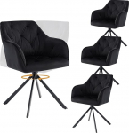 P&ouml;&ouml;rlevad s&ouml;&ouml;gitoa toolid, 4 tooli, k&ouml;&ouml;gitoolid, kaasaegsed polsterdatud toolid, seljatoega tugitoolid, sametpolsterdusega, metalljalad, mustad