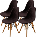 S&ouml;&ouml;gitoa toolide katted 2/4/6 t&uuml;kki, stiilne Shell s&ouml;&ouml;gitoa tooli Mid Century Modern Chair Sipcover, polsterdatud s&ouml;&ouml;gitoa aktsentide toolide katted (pruun, 4 t&uuml;kki)