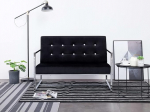 Chusui 2 Seater Sofa with Armrests, Couch for Living Room, for Apartments, Couch with Sleep Function, Lounge Sofa, Sofas & Couches, Relaxing Sofa, Black Chrome and Velvet