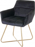 Mendler HWC-F37 S&ouml;&ouml;gitooli k&ouml;&ouml;gitooli Retro disain Velvet Golden Feet ~ Black