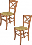 t m c s Tommychairs - 2 risttoolist koosnev komplekt k&ouml;&ouml;ki ja s&ouml;&ouml;gituppa, vastupidav struktuur lakitud p&ouml;&ouml;gipuidust kirsipuust ja iste &otilde;lgedest
