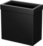 Gatco 1918 Modern Matt Black Rectangular Waste Bin 11.25" Tall Open Lid Roostevabast terasest pr&uuml;gikast eemaldatava kaanega 12 liitri mahutavusega