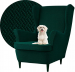 Wing Chair Cover - Tugitooli kaitse tumeroheline - Stretch Arm Chair Cover - Strandmon Arm Chair Cover - Arm Chair Cover Elastic Jacquard Herringbone Dirt-Repellent - Oeko-Tex 100