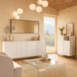 Lomadox Wohnzimmer M&ouml;bel Set in Wei&szlig; modern mit Sideboard & Highboard, 2-teilig, Anrichte, Kommode, Hochkommode, Stauraumschrank, Wohnzimmerschrank, Wohnzimmer-Set