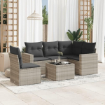 5-TLG. Garten-Sofagarnitur mit Kissen Schwarz aus PE Rattan, Garten Sofa Set mit Stauraum und abnehmbaren Bez&uuml;gen
