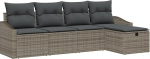 Rantry Model3360590 5-osaline aia diivan komplekt koos pehmendusega Hall Poly Rattan Garden Lounge