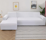 Veekindlad diivanikatted L kuju diivanikate Stretch 2 tk L kuju komplekt elutuba libisemisvastane m&ouml;&ouml;bli kaitsja lastele lemmikloomadele kassidele 3 istekohaga + 3 istekohaga (valge)