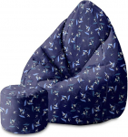 DreamRoots Bean Bag 80 x 80 x 120 cm - Bean Bag koos seljatoe ja kaanega - Istmepadja alus - Chill Bubibag - Bean Bag koos t&auml;idisega - T&auml;idisega t&auml;iskasvanud M-Dark Blum1