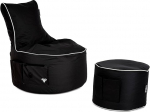 Maverick Gaming Set - Bean Bag Chair koos tugitooliga / jalahoobiga - must erinevate v&auml;rvide torustikuga - Bean Bag k&uuml;ljetaskutega ja t&otilde;mblukuga t&auml;itmiseks - ideaalne Playstation PS4 / Xbox 360 / Xbox One / Nintendo jaoks.
