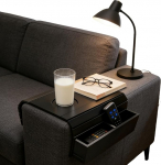 Bambusest valmistatud diivanitaldriku k&auml;etugi, paindlik diivanitaldrik, mis ei libise jookide ja suupistete jaoks mobiiltelefoni k&auml;etoed, mis on kokkupandav diivaniriiuli jaoks, premium diivanipidaja diivanitaguse jaoks, must