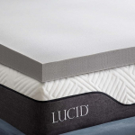 LUCID Memory Foam madratsipealne 160 x 200 cm, 7,5 cm paksune madratsipealne 160 x 200 cm, bambus s&uuml;si, 7,5 cm paksune madratsipealne 160 x 200 cm