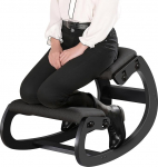 Predawn Ergonoomiline p&otilde;lvitool, reguleeritav p&otilde;lvetool kiikumise funktsiooniga, t&auml;ispuidust raam ja linane kate, kuni 120 kg, kodukontorisse, &otilde;ppimiseks ja meditatsiooniks (must)