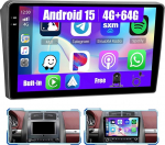 [4G + 64G] Inefala Android 15 autoraadio Peugeot 407 2004-2008 juhtmevaba Carplay Androidiga, 9-tolline puuteekraaniga raadio koos GPS WiFi RDS/FM Bluetooth EQ SWC tagurduskaamera mikrofoniga