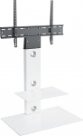 King Upright Cantilever TV Stand with Bracket Satin White Riiulid alates 32" - 60" tolli HD Plasma LCD LED OLED k&otilde;verate telerite jaoks TV Furniture Direct ... (&uuml;mardatud)