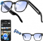 Hwagol AI Smart Glasses 800W kaamera koos pildistabilisaatoriga, HD resolutsiooniga prillid koos kaameraga, toetab video salvestamist / muusika taasesitust / helisalvestust / Bluetooth-k&otilde;nesid / GPT objektiivi tuvastamist