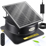 Moonshan Hybrid Solar Loft Fan with Remote Control 40 Watt Solar Powered Roof Fan 880-1470 CFM Extractor Fan