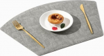 f&uuml;r Tische, Mahlzeiten, Tischsets im 2er-Set, Kunstleder-Tischsets for runde Tische, leicht zu reinigende K&uuml;chen-Essmatten, hitzewaschbare Tischsets in F&auml;cherform(Gray)