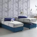 Talamo Italia - Ilaria &uuml;heinimesevoodi, konteinervoodi, 100% Made in Italy, eesmine avaus, sobib madratsile cm 90 x 190, sinine