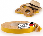 Self-Adhesive Cork Strips, 5 m Long, 2 cm Wide and 3 mm Thick, Can Be Cut to Size, Cork Strips, Expansion Joint, Hat Tape, Cork Tape, Self-Adhesive Hat Reducer - Made in Germany