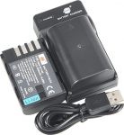 DSTE DMW-BLF19E Li-ion aku (2-pakk) ja Micro USB laadija Sobib Panasonic Lumix DMC-GH3 DMC-GH3A DMC-GH3AGK DMC-GH3GK DMC-GH4 jaoks.