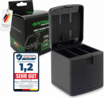 PATONA Premium 3-suunaline laadimiskarp, Go_Pro Hero 13, AEBAT-201 jaoks sobiv laadija, 3 aku samaaegne laadimine, kontrolln&auml;idikuga ja kl&otilde;psuga sulgemisega, kompaktne ja kerge, sisaldab USB-C &uuml;hendust