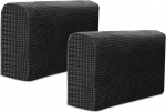 DOERDO Stretch Diivan Armrest Covers, Armchair Slipcover, Diivan Arm Covers kodus, kontoris, lamades diivan, Spandex Jacquard, Non-Slip m&ouml;&ouml;bli kaitsja, must