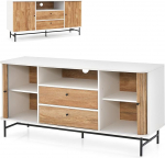 KOMFOTTEU liugustega k&uuml;ljepaneel, buffetkapp 2 sahtli ja 1 avatud riiuliga, puidust kapp kallutatavaga, TV kapp elutuppa, k&ouml;&ouml;ki, 150 x 45 x 74 cm, 150 x 45 x 74 cm.