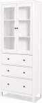 KHG Vitriin Country House Style Valge tahke m&auml;nd puidust klaasuksed 3 kambrite 3 sahtlit