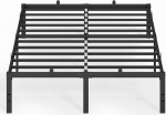 VASAGLE Kahekohaline voodiraam 140 x 200 cm metallist voodiraam voodi all hoidmiseks kaasaegne k&uuml;lalisvoodi lihtne kokkupanek must RMB154BD01