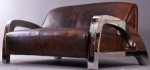 Memphis Design Club Diivan 2-kohaline Vintage nahast kroomitud ehtne nahast diivan diivan