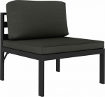 Homgoday Modulaarne keskmine diivan 1 tk koos padjaga Alumiinium antratsiit diivanid v&auml;ljas diivan diivan aias diivan elutuba Patio v&auml;litingimustes m&ouml;&ouml;bel