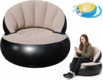 Aufblasbares Sofa, Wasserdichtes Luftsofa Aufblasbares, Aufblasbarer Sessel, Sessel, Sofa und Couch mit Beflockter Oberfl&auml;che f&uuml;r Wohnzimmer, Outdoor Camping, Couch Aufblasbar (Grau)