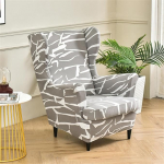 2-osaline Wing Chair Cover, k&otilde;rge seljatugi, universaalne elastne Stretch tugitool, viskab Wing Chair, kaitsev kate, tugitooli kate, Tiger Chair Cover koos k&auml;etugedega (Style 14)